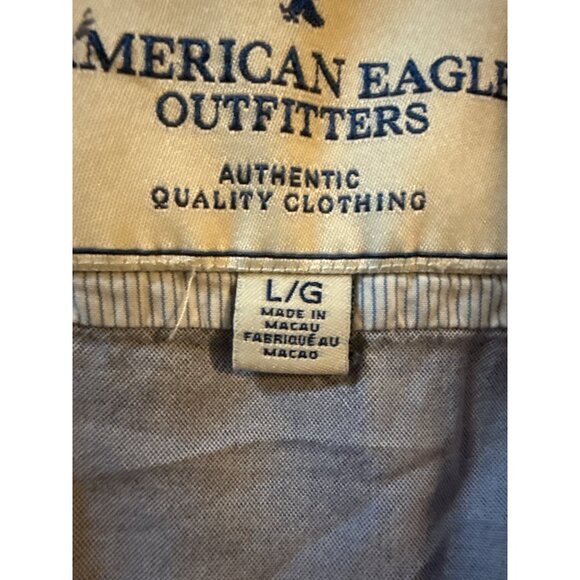 American Eagle Outfitters Blue Vintage Fit Button-Down Shirt With Embroidered Ba - Picture 8 of 9